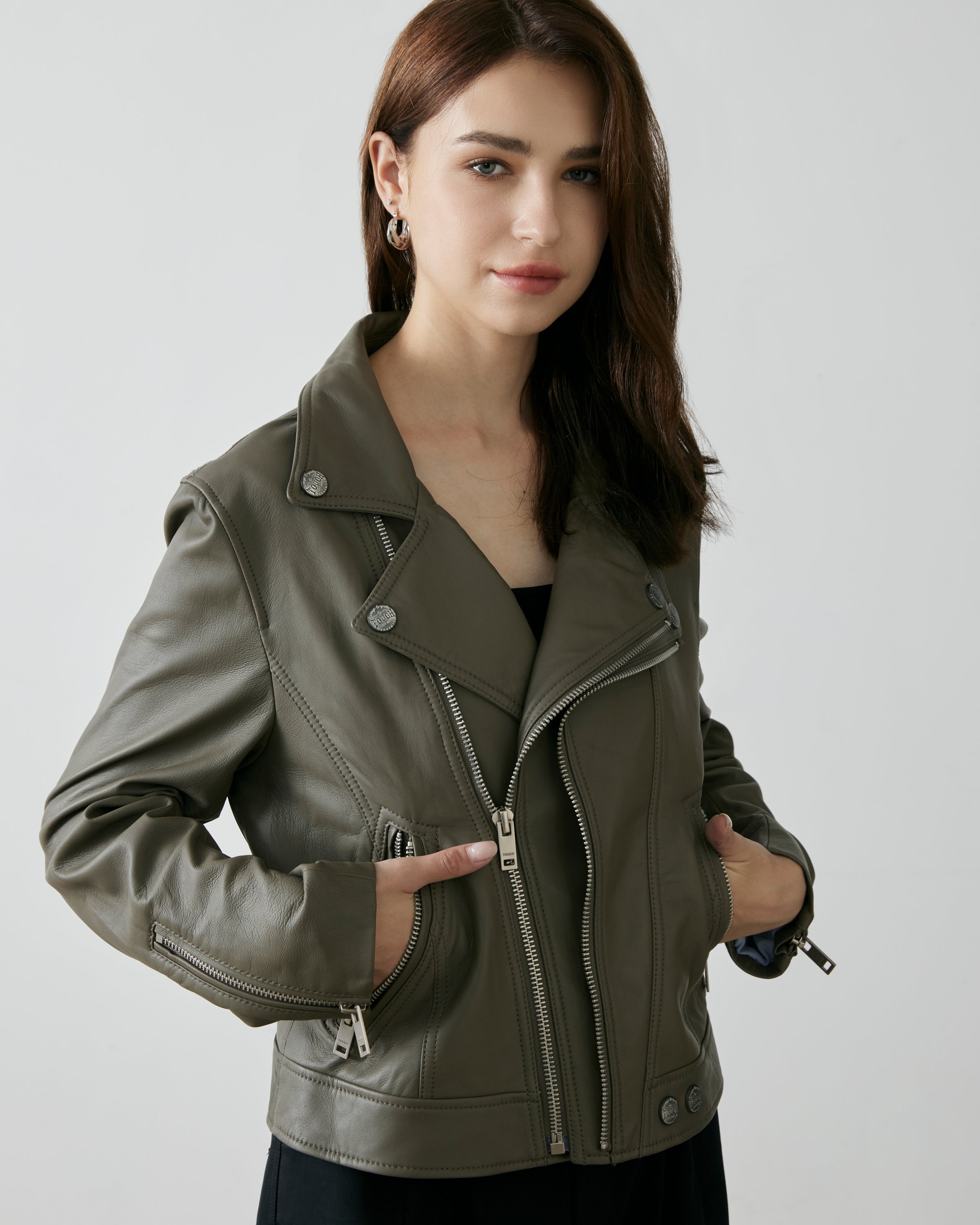 TOUGH JEANSMITH Double zipper BIKER leather jacket #T23F-825