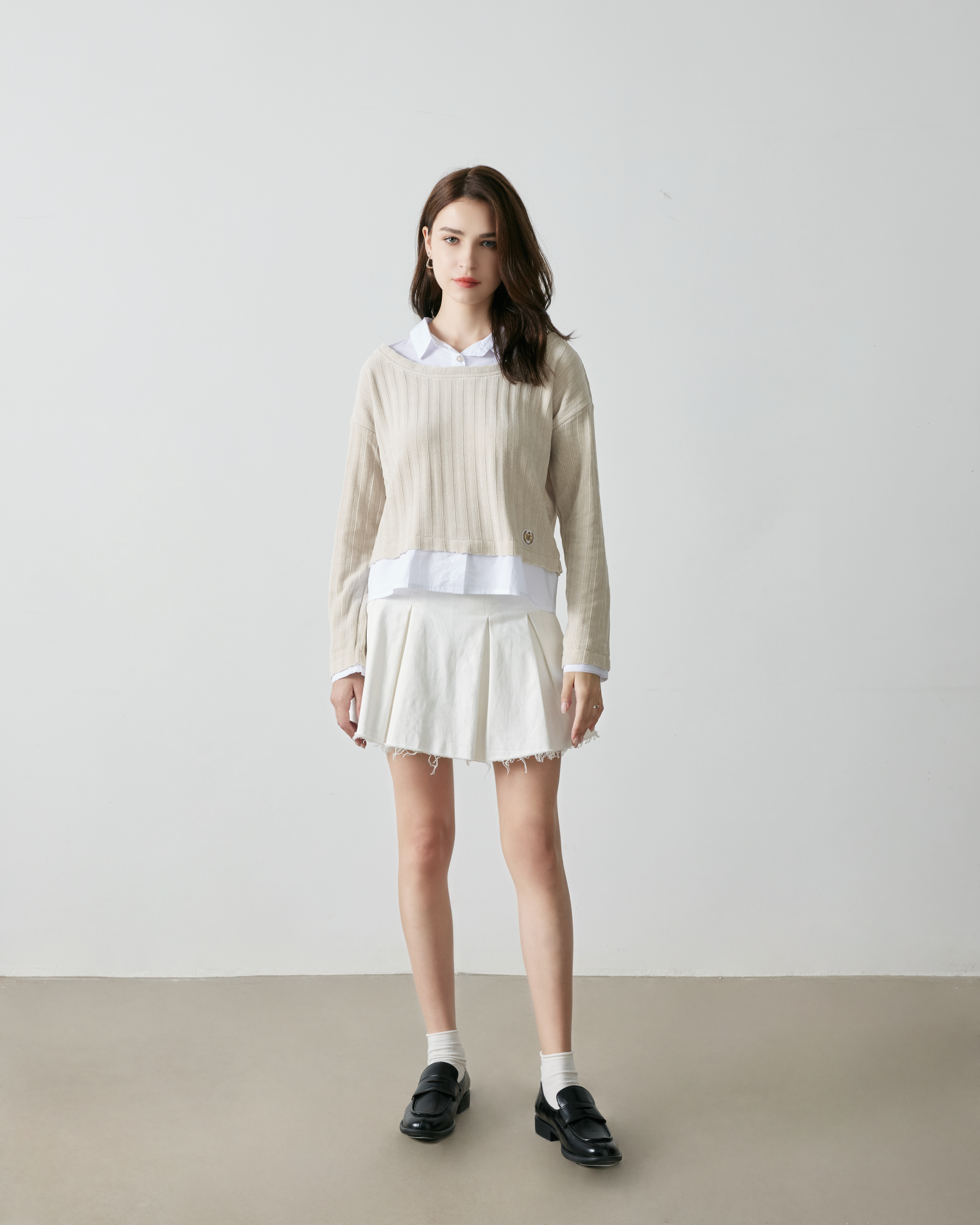 University of Carnaby fake two-piece long-sleeved shirt #CL23F-601