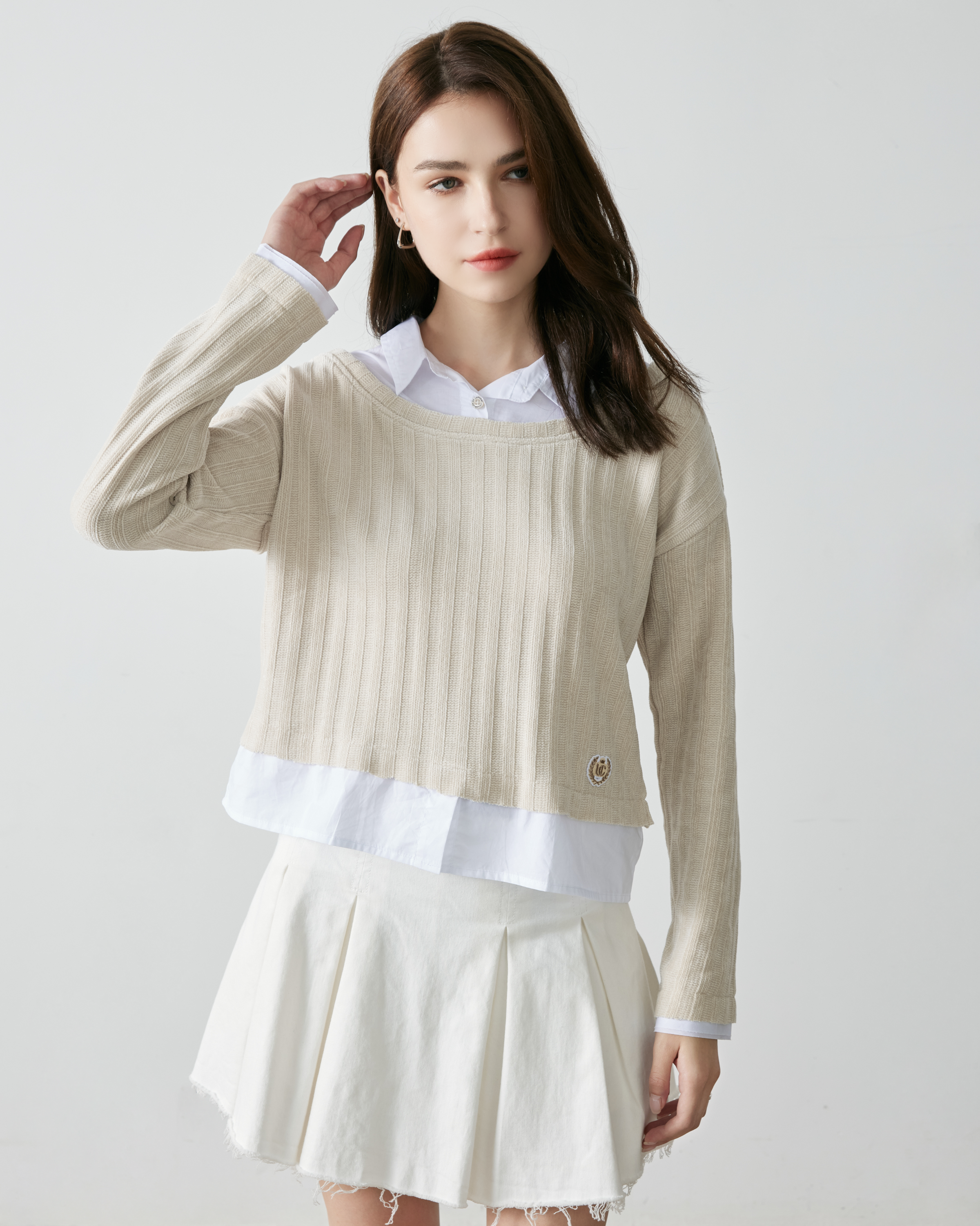 University of Carnaby fake two-piece long-sleeved shirt #CL23F-601