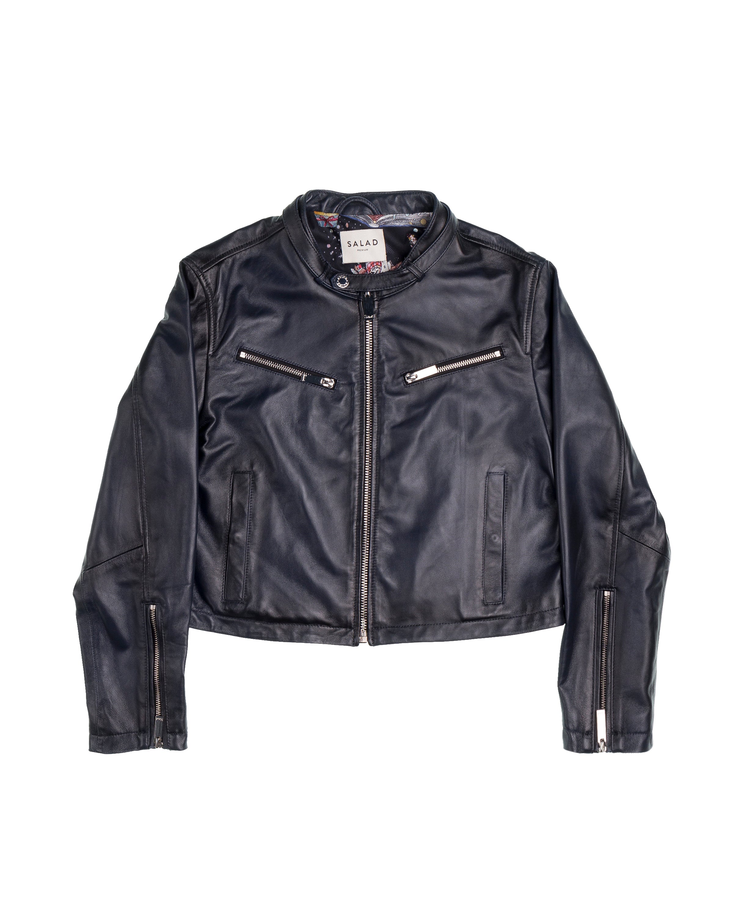 Salad Motorcycle Style Leather Jacket #S23F-044