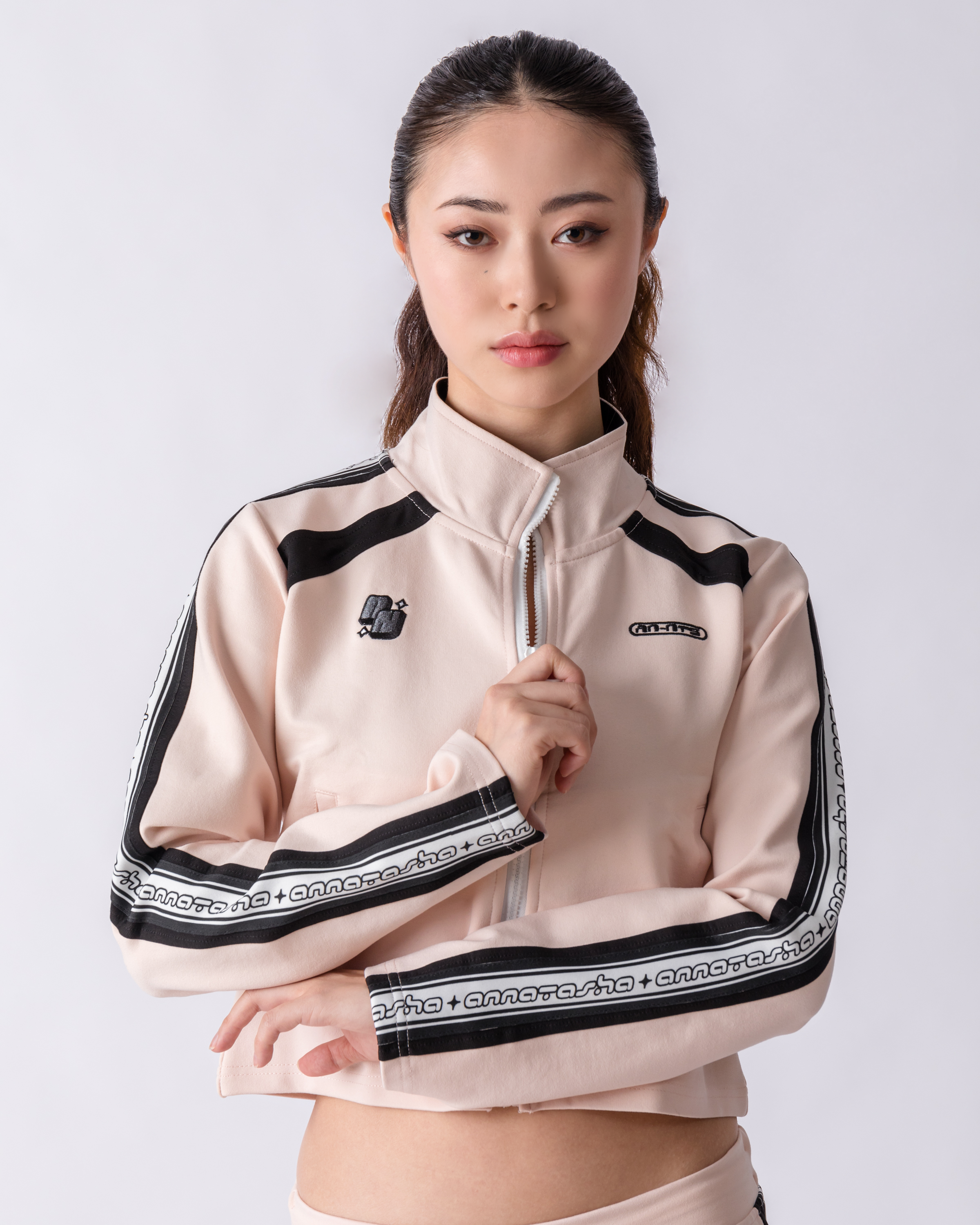 AN-NATASHA Yarn-dyed turtleneck zipper jacket #AN23F-521
