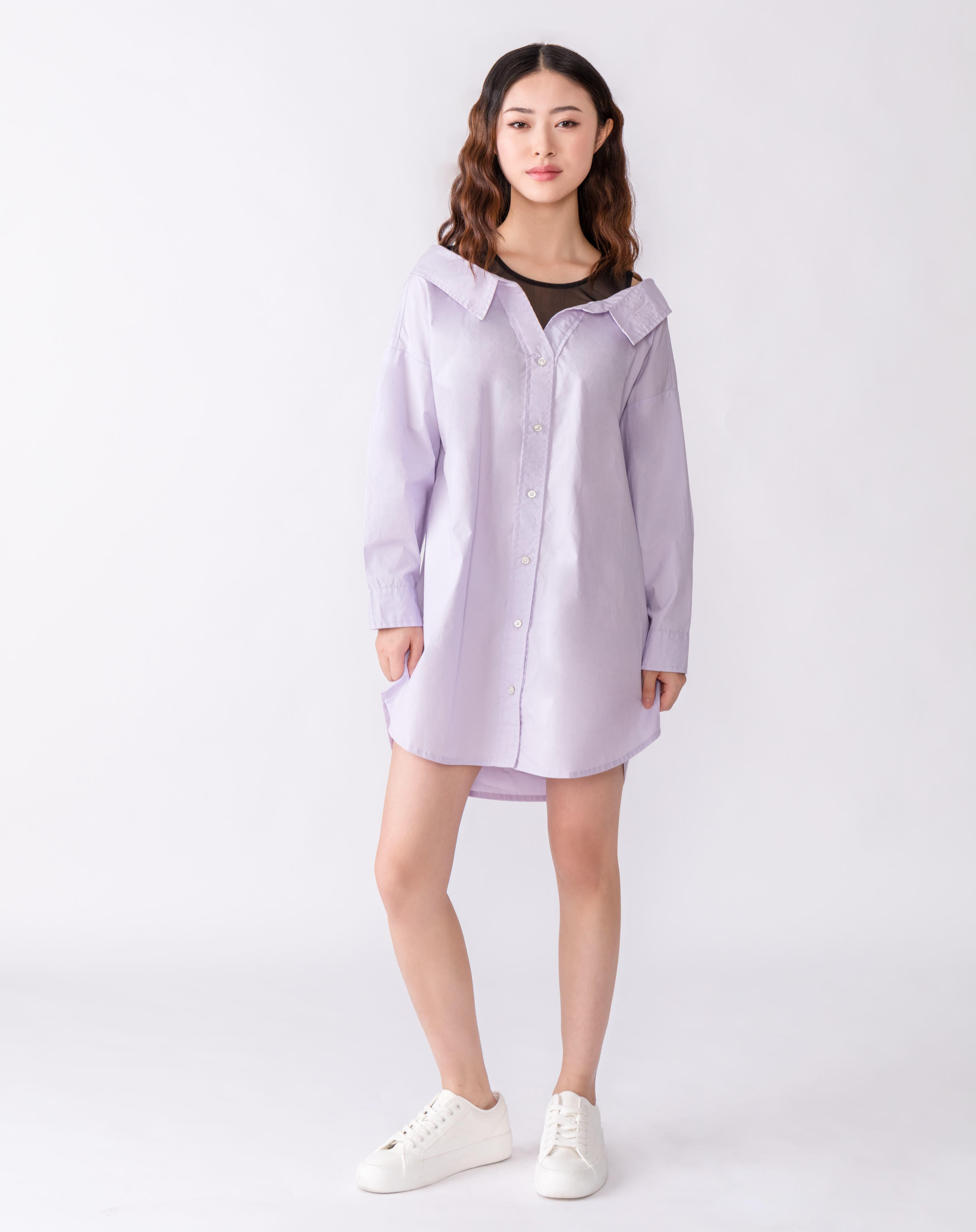 TOUGH JEANSMITH off-the-shoulder shirt