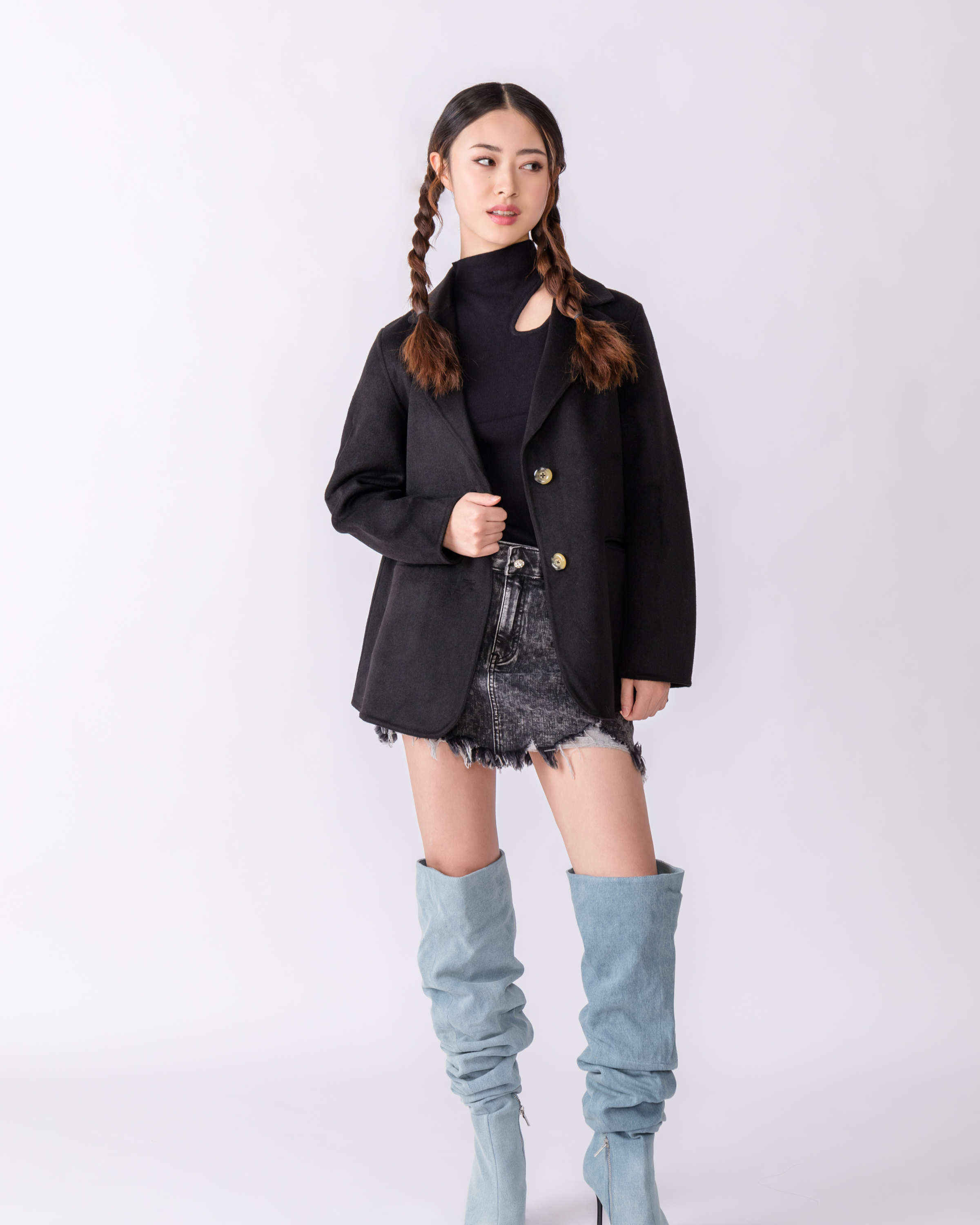 Knee length fleece shop jacket