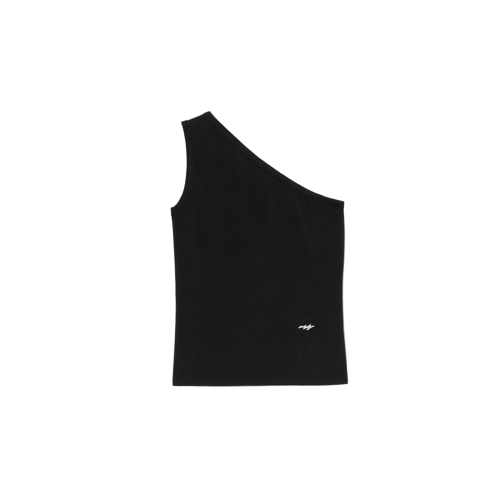 NIEEH Women's Black Unbalance Sleeveless Shirts