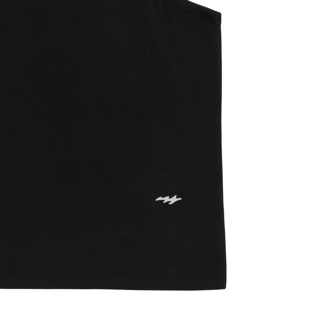 NIEEH Women's Black Unbalance Sleeveless Shirts