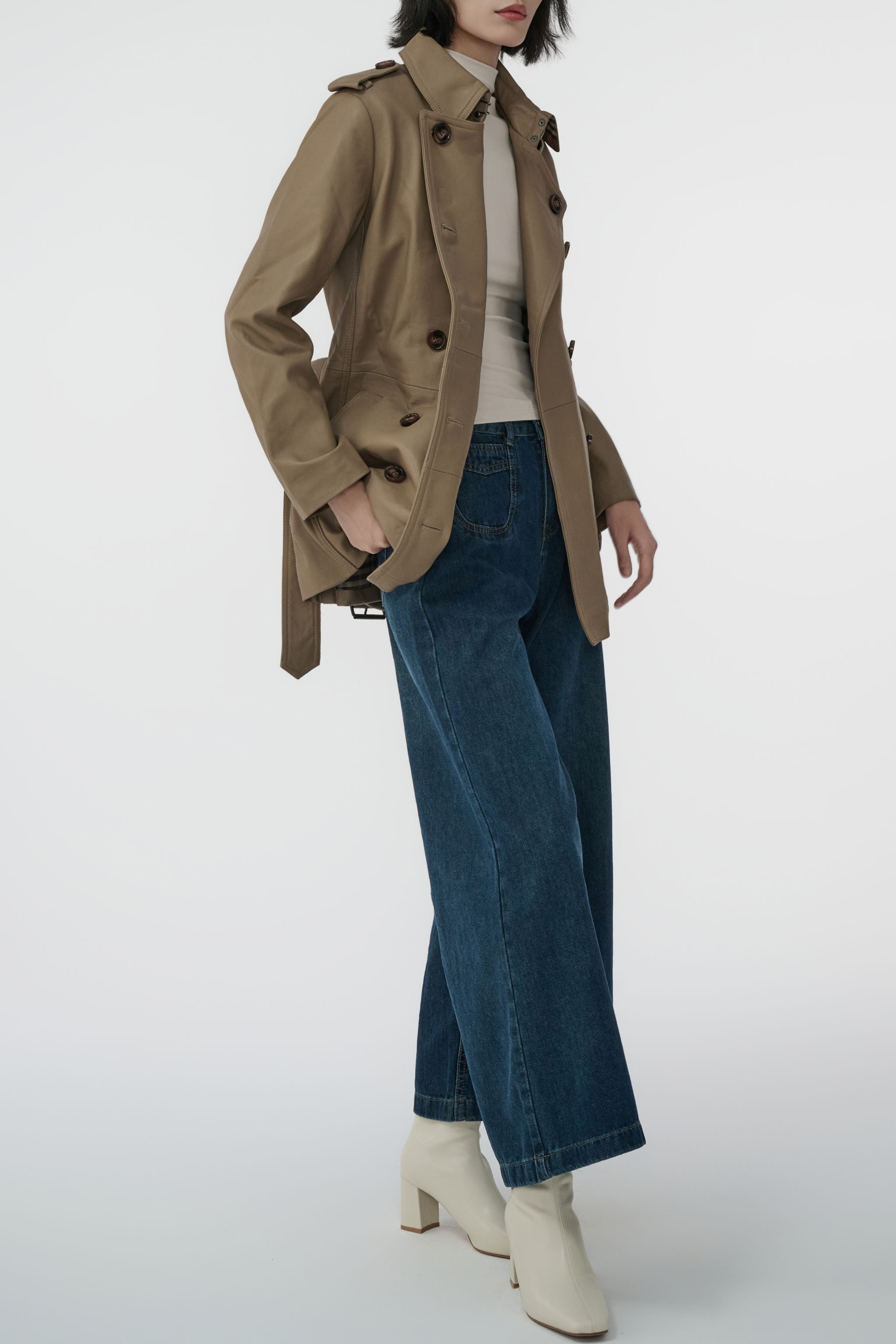 Salad TRENCH COAT皮褸