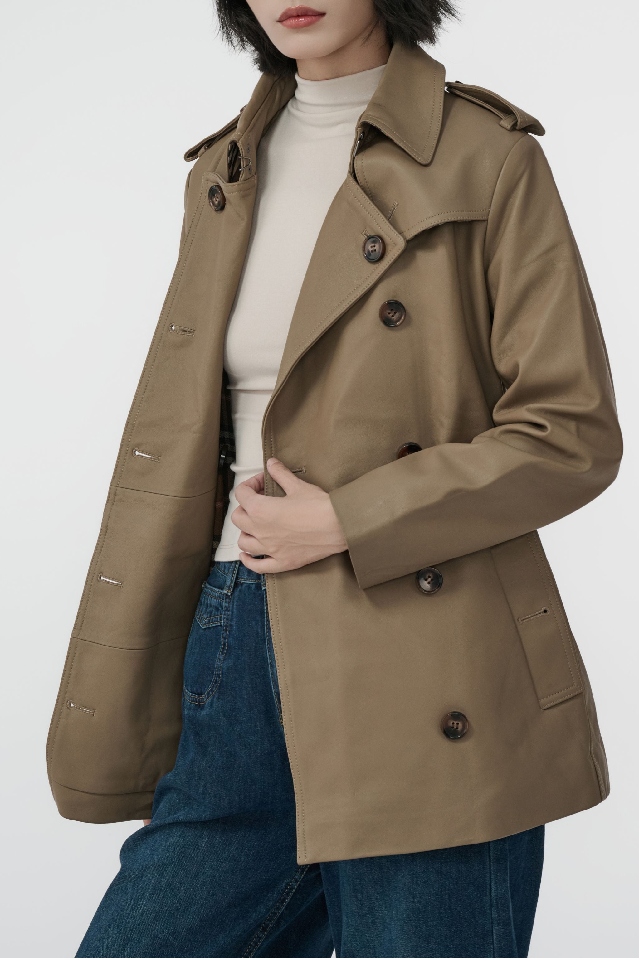 Salad TRENCH COAT皮褸