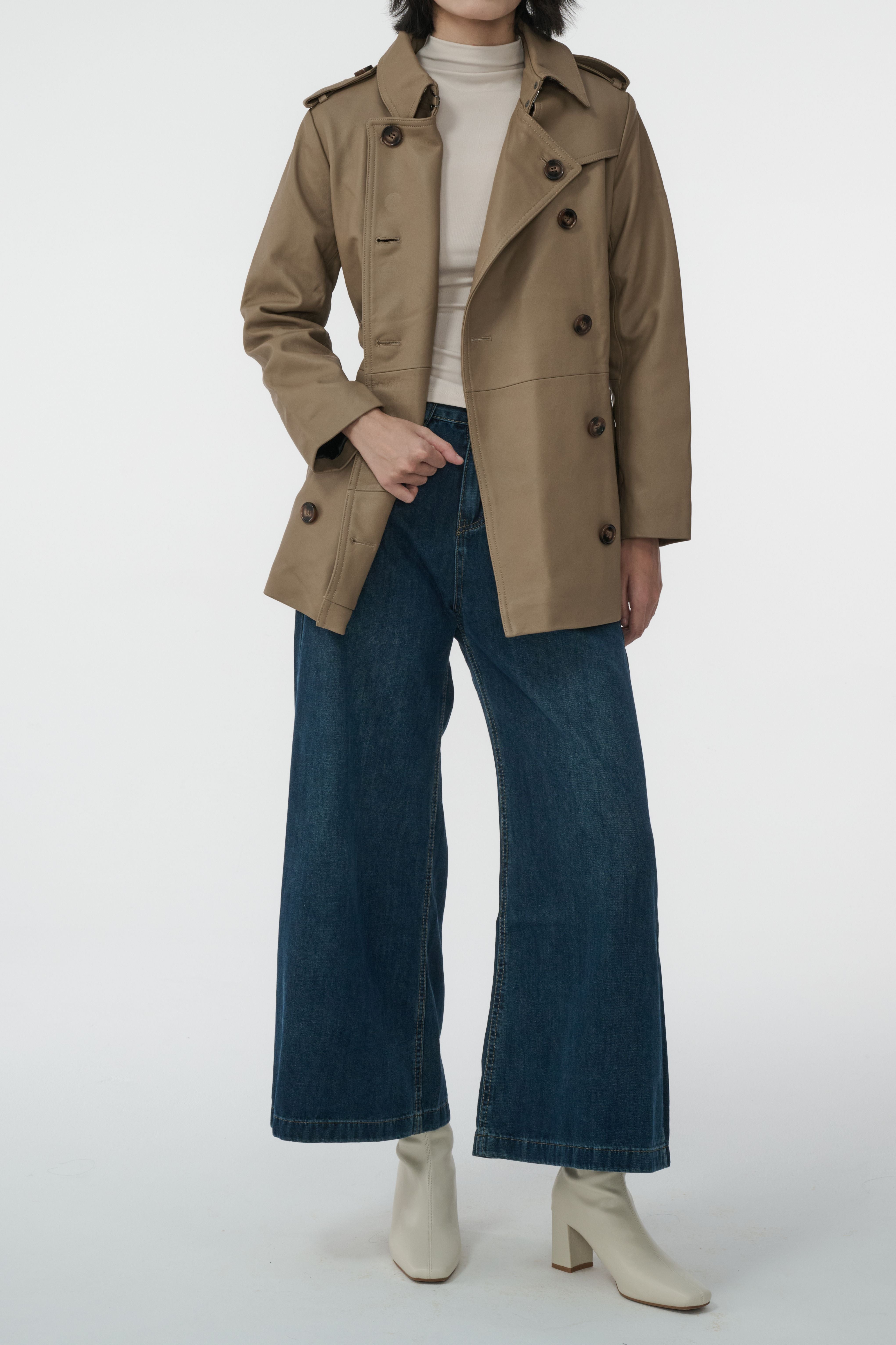 Salad TRENCH COAT皮褸